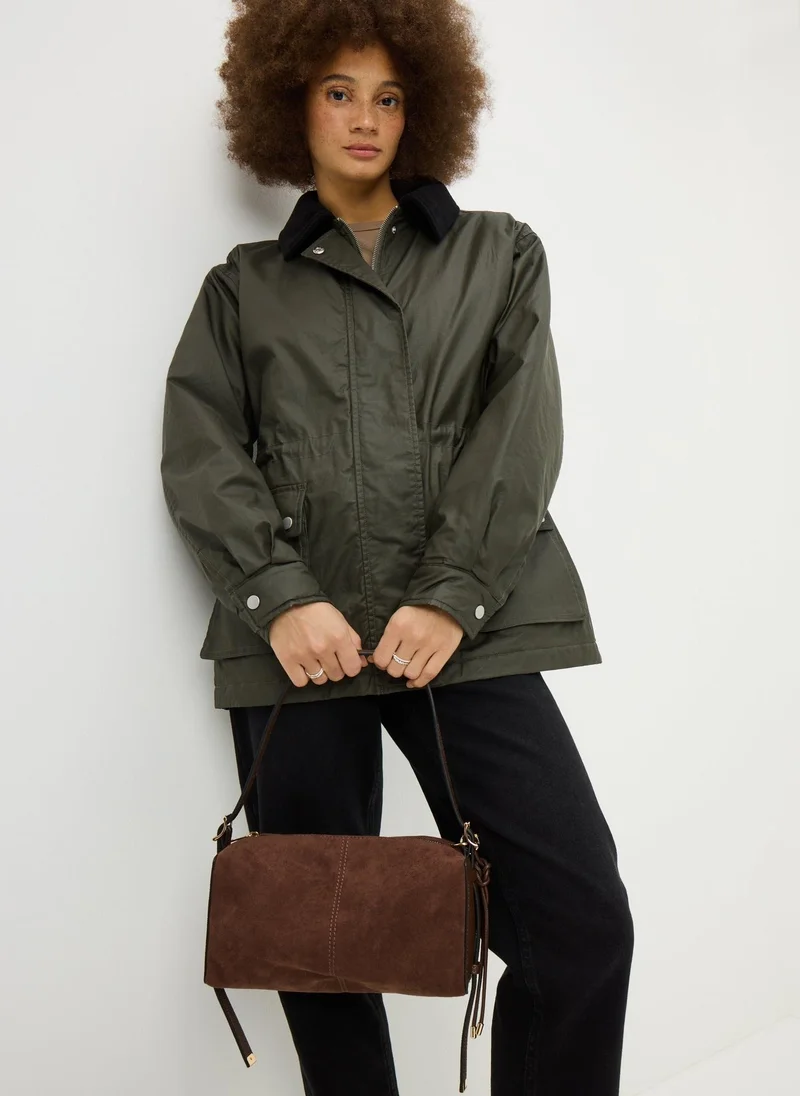 ماتلان Chocolate Brown Square Shoulder Bag